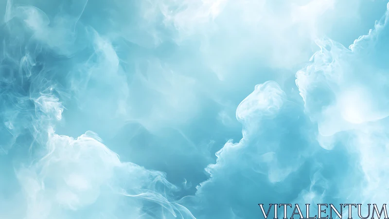 Soft Blue Smoke and Mist Abstract Background in Dreamy Style.