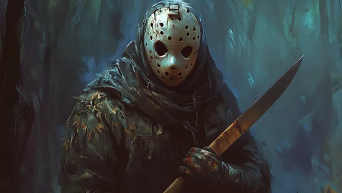 Masked forest stalker sharpens silence with a rusted blade