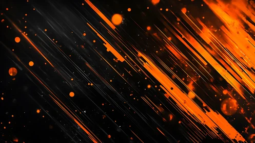 Diagonal orange streaks intersect dark ground in abstract image