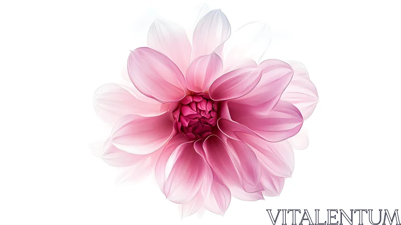 Pink Dahlia Bloom with Layered Petals and Deep Center.