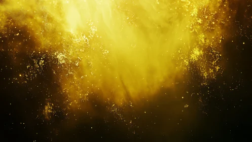 Molten starlight bloom in a swirling golden nebula sky.