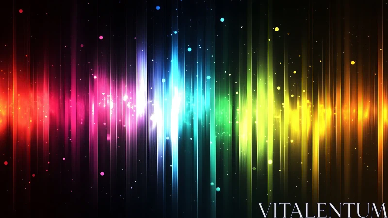 Vibrant neon sound waves pulse across a dark cosmic backdrop