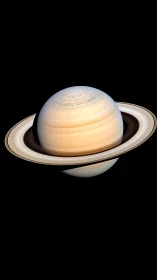 Saturn’s golden rings in a calm portrait of deep space.