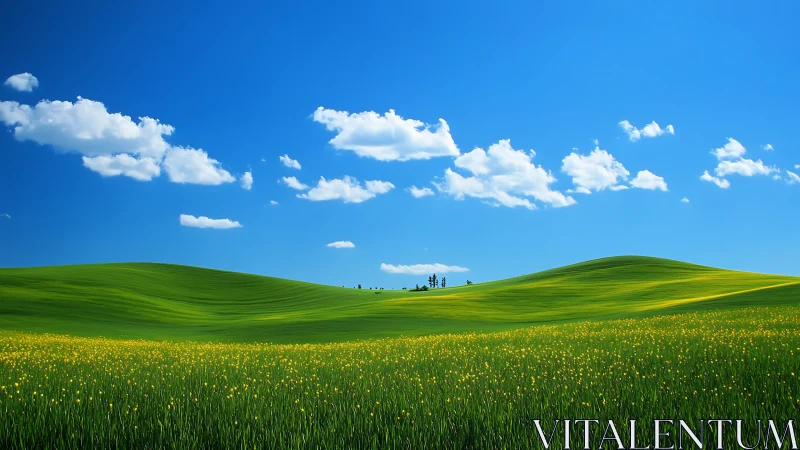 Spectral gradient meadow under stratocumulus cloud array.
