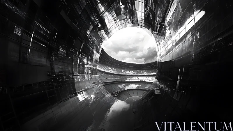 Olympic Stadium Interior Rendered Through Fisheye Perspective.