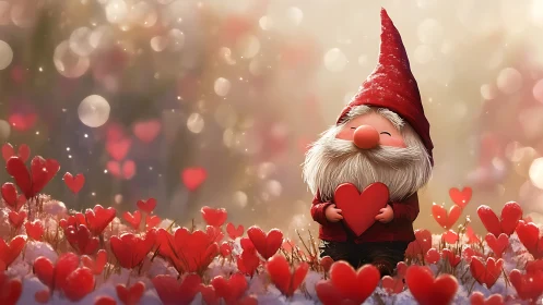 Gnome's Valentine Quest Through Heart Flower Paradise
