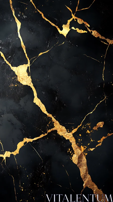 Black marble backdrop with bold metallic gold veins.