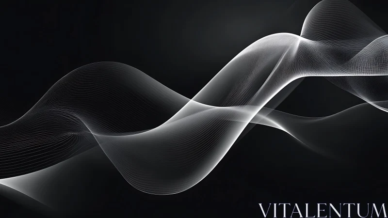 Monochrome linear waveforms over dark gradient field.