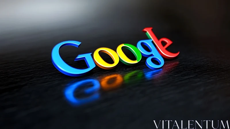 Google logo rendered as glowing neon text with color-separated letters.