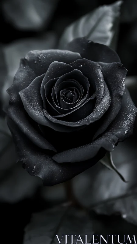 Monochromatic Rose with Crystalline Dewdrop Surface Texture.