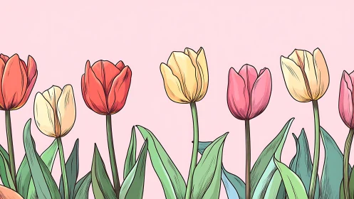 Tulip Garden Dreams: Vibrant Blooms Paint Spring's Canvas.