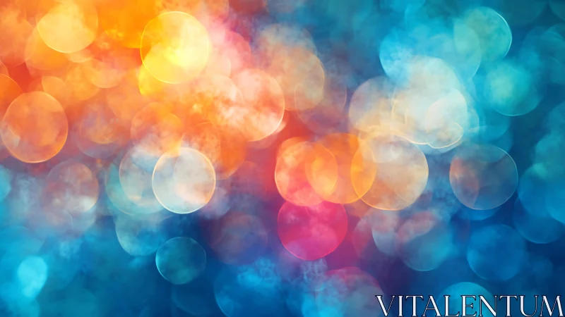 Vibrant Abstract Bokeh Lights in Blue and Orange Tones.