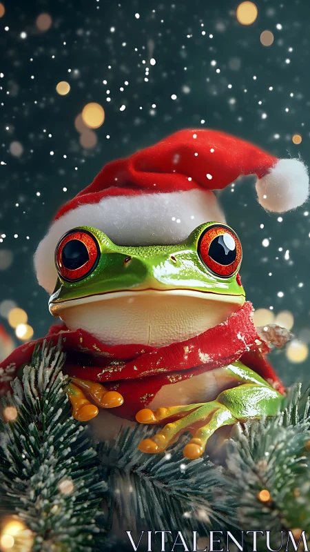 Santa-hatted tree frog quietly hijacks the Christmas spotlight