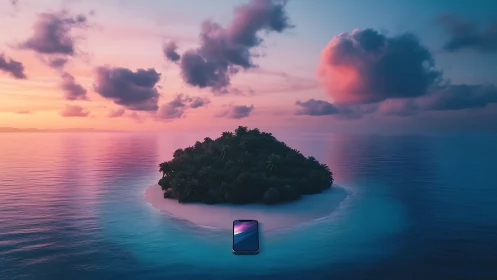 Solitary Island Sanctuary Glowing at Twilight.