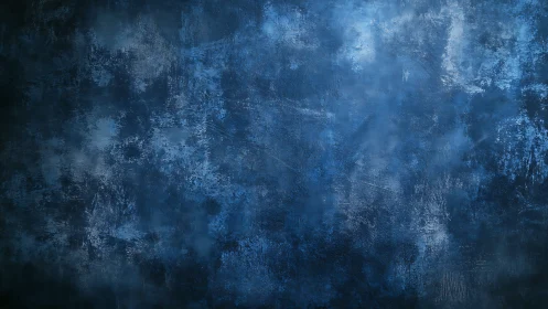 Midnight pigments drift like quiet storms across blue stone