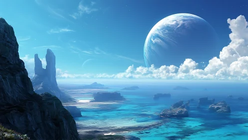 Orbital Planetary System with Atmospheric Clouds, Terrestrial Formations