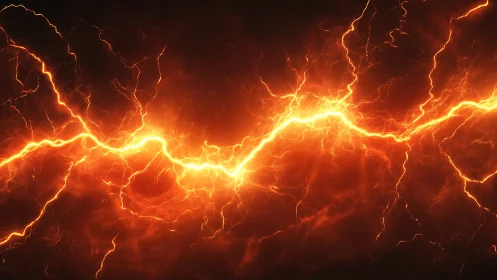 Electrical Plasma Storm: Luminous Lightning Network.