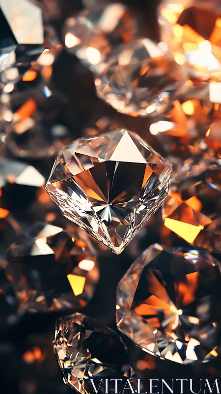 Cascading diamonds ignite in molten amber shards of light.