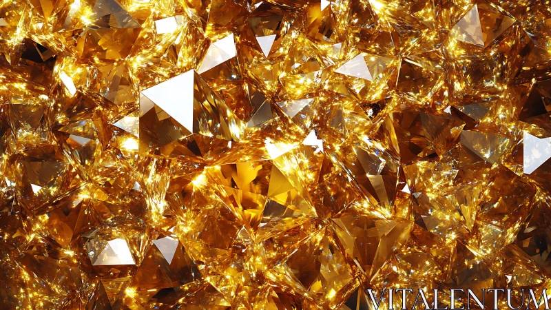 Radiant amber crystal field in dense faceted abstraction.