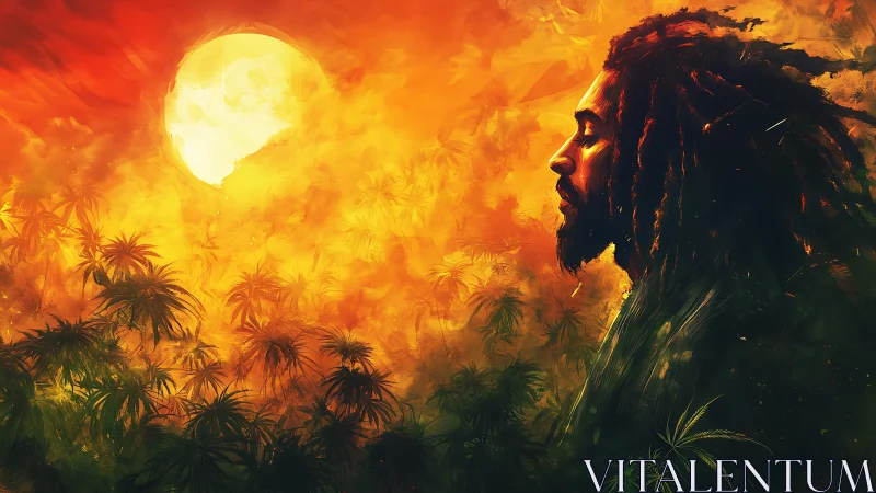 Solar-ignited jungle portrait with atmospheric depth mapping.