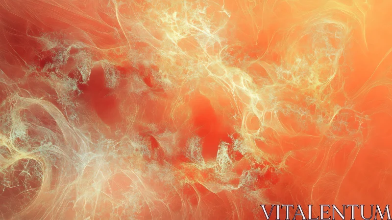 Energetic fractal nebula rendered in luminous orange vectors