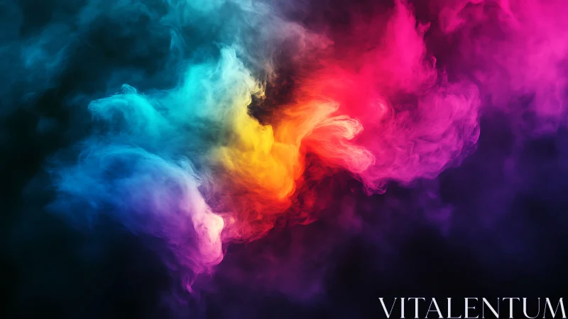 Chromatic vapor plumes converge in a high-contrast digital field
