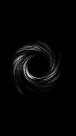 Silver storm curls inward, sketching a digital void