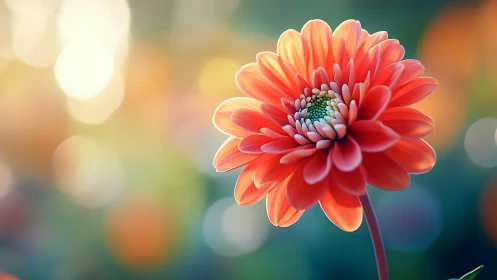 Macro photography of Gerbera Daisy with layered petals displaying warm chromatic gradient