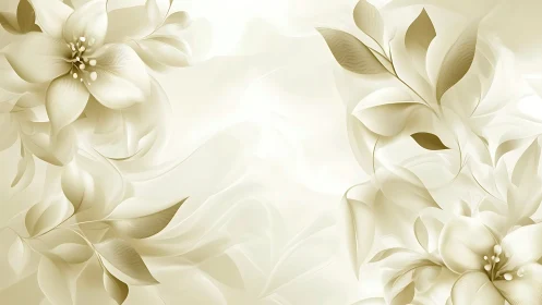 Elegant White Floral Composition with Soft Botanical Details