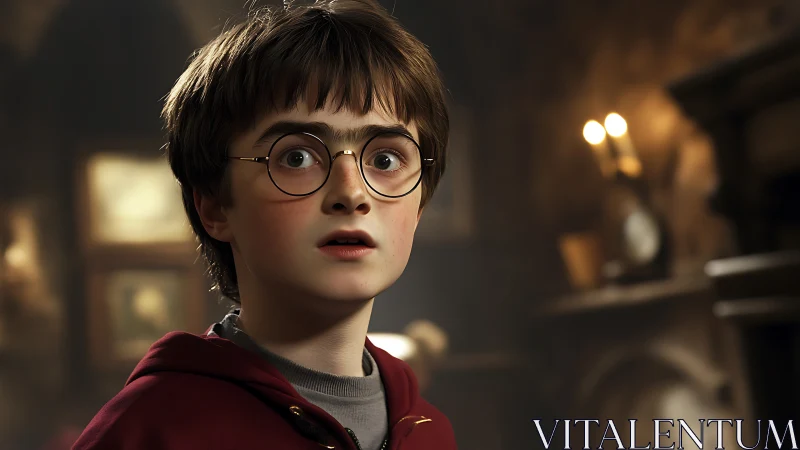 Youthful boy in glasses rendered with high-detail digital lighting