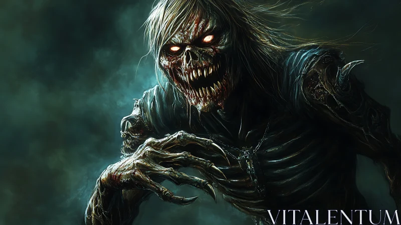 Undead wraith lunges forward with glowing eyes and claws.