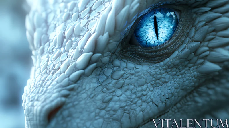 Close-up study of blue-scaled dragon eye in profile view.
