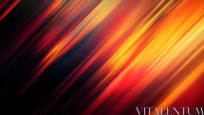 Vibrant Abstract Diagonal Light Streaks in Warm Tones Digital Art.