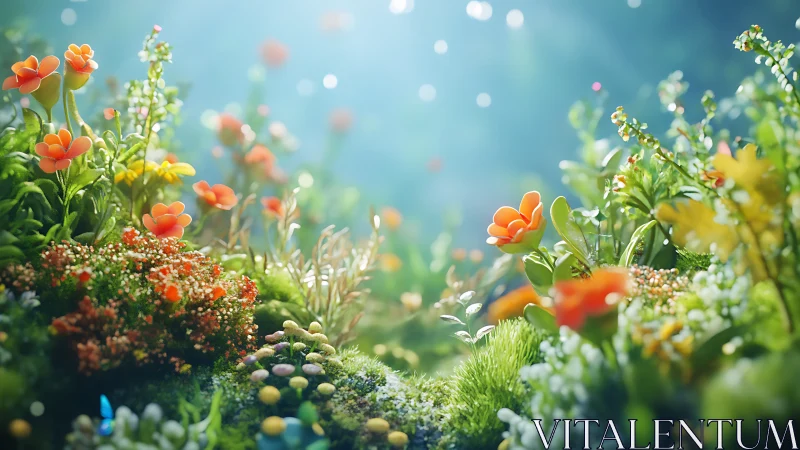 Shallow Depth Garden: Bokeh Floral Landscape Study.