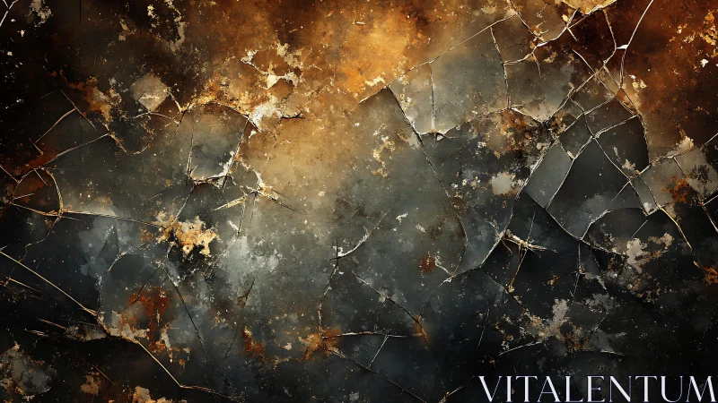 Cracked Rusty Metal Texture in Abstract Artistic Style.