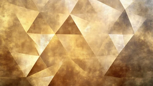 Golden polygonal abstraction with layered metallic facets.