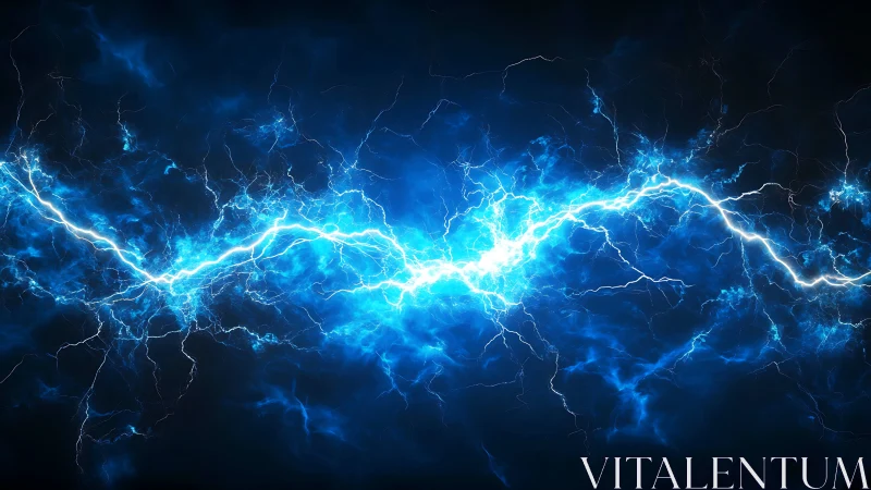 Electric blue lightning dancing across a midnight sky.