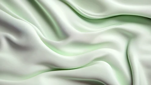 Soft mint fabric waves flow in calming abstract motion