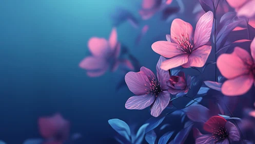 Twilight Blooms Dance in Electric Violet Reverie