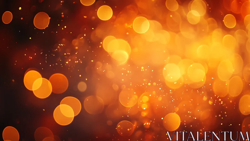 Warm Golden Bokeh Lights Creating an Ethereal Abstract Background