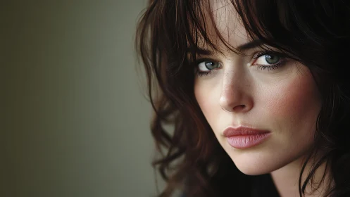 Softly lit portrait of a thoughtful woman looking inward.