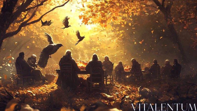 Autumn council gathers under blazing golden canopy