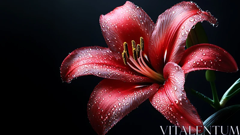 Amaryllis Bloom with Hydrophobic Surface Texture Analysis.