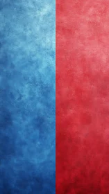 Bold blue and red textured wall inviting playful contrasts.