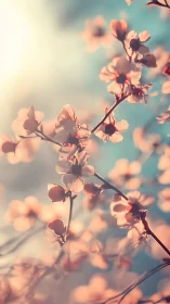 Delicate Blossoms Bathed in Warm Golden Sunlight