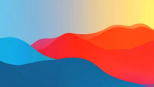 Gentle color waves rolling through a sunrise horizon.