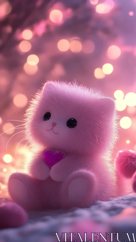 Luminescent Feline Dreams in Rosy Wonderland
