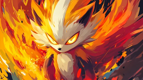 Foxfire guardian blazes forward in molten orange fury