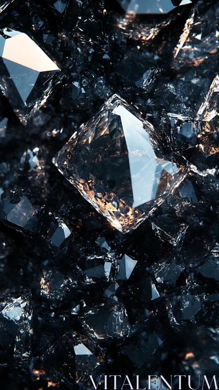 Gleaming crystal cluster catches light in a dark, moody bed