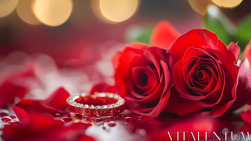 Red Roses and Diamonds Celebrate Love and Romance